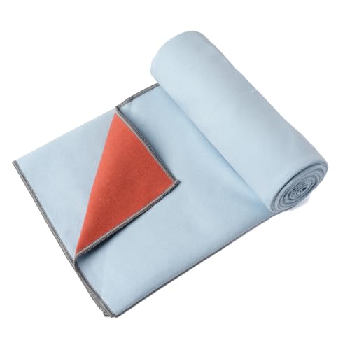 Eunzel Hot Yoga Towel, Reversible Two-Tone Non-Slip Yoga Mat Towel, Sweat Absorbent for Hot Yoga, Pilates and Workout, 72" x 26.5", Sedona Red& Blue - color: Sedona Red& Blue