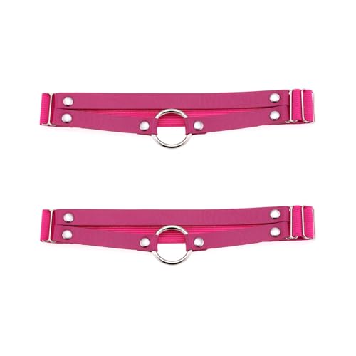 Adjustable O-ring Leg Garter, Elastic Thigh Garters Belt for Women, 1 Pair - color: Rose Red