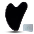 Gua Sha Facial Tools, Black Obsidian Gua Sha Massage Tool, Natural Jade Guasha Tool for Face and Body Skin Massage. Gua Sha Set for SPA Acupuncture Therapy, Trigger Point Treatment. - color: Black