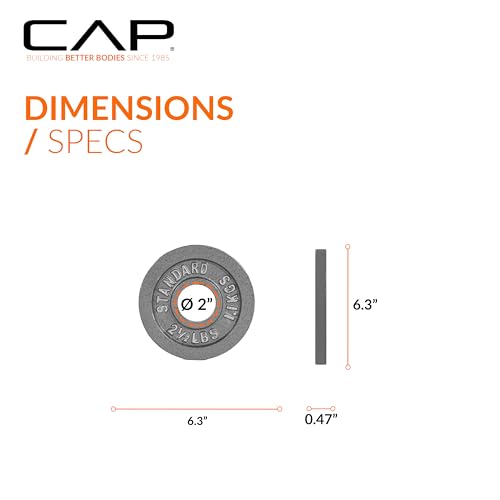 CAP Barbell 2-Inch Olympic Weight Plate | Multiple Options - size: 2.5 lb - Single, style: Classic - Grey