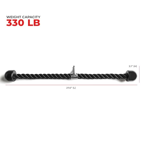 Sunny Health & Fitness Power Cage Squat Rack Attachments for Home Gym | Strength Training, Expanded Workout Variety, Durable Construction, Secure Fit, Quick Installation, Versatile Exercise Support - style: Tricep Rope
