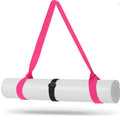 Yoga Mat Carrier Strap - Adjustable Thick and Wide Strap for Carrying Mat or Stretching - color: Hot Pink