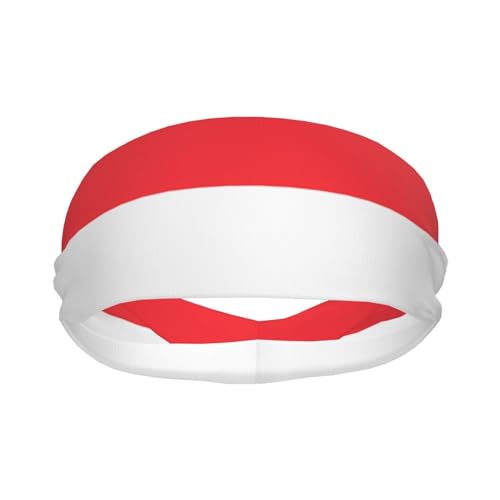 Stylish Sports Sweatband with Indonesian Flag Printed Design Suitable for Basketball Baseball and Soccer