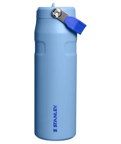 Stanley IceFlow Flip Straw 2.0 Water Bottle 24 OZ | Built-In Straw with Larger Opening | Lightweight & Leak-Resistant | Insulated Stainless Steel | BPA-Free | Blue Sky - color: Blue Sky, size: 24 Ounces