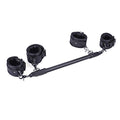 Wooden PU Spreader Bar with 4pcs PU Adjustable Straps,Workout Bar for Home Gym Training Bar,Portable Detachable Pilates Kit - style: Black+Embossed Black Kit