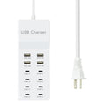 USB C Power Strip USB Charging Station 4 USB-A Ports and 8 USB-C Ports Multiple USB Charging Block with Auto-Detect Technology Compatible with Smart iPhone Tablet Laptop Multiple Devices