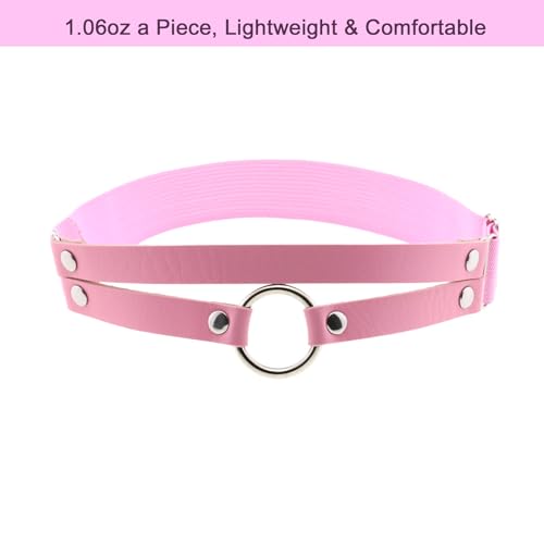 Adjustable O-ring Leg Garter, Elastic Thigh Garters Belt for Women, 1 Pair - color: Pink