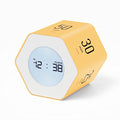 Mooas Multi-Hexagon Clock Cube, Digital Clock, Pomodoro Timer with Backlight 12/24H Count up & Countdown, Flip Timer, Various Time Presets - Ideal for Classroom, Gym, Office (Yellow) - color: Yellow