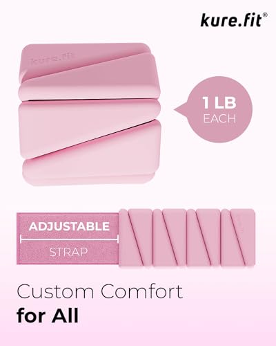 Pilates Weight | Wrist & Ankle Weights for Women | Weighted Bangles | 1LB/ 2LB Each (Set of 2) - color: Pink, size: 1 LB