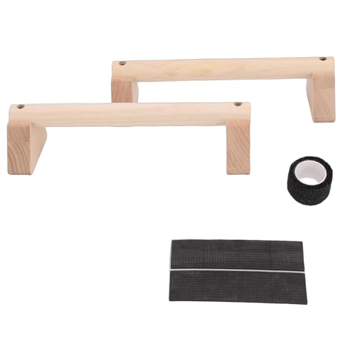 banapoy 2Pcs Parallettes Push Up Bar, Wooden Parallettes Handle Stands Grip Body Strength Training, Push Up Stand with Anti Slip Pad, Balance Beam Exercise for Men Strength Training - size: 30cm