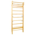 Swedish Ladder Wall Mounted Pull Up Bar - Hardwood Stall Bars - Swedish Wall Ladder & Wooden Pull Up Bar, Swedish Ladder Wall Gym Adult - Natural