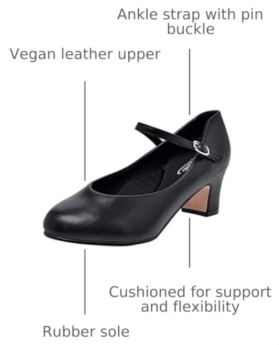 Stelle 2" Ankle Strap Character Shoes for Women | 2-inch heel,Adjustable ankle strap,Memory foam insole,Rubber outsole,Breathable lining - color: 2''black, size: 9.5