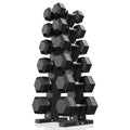 Hex Dumbbell Sets with Rack, 85-560lb Dumbbell Weight Set & Storage Rack | PAPABABE Dumbbell Set with Stand, Rubber Dumbbell Weight Set, Multiple Options Hand Weight for Strength Training - size: 330lb (15, 20, 25, 30, 35, 40lb)x2& Rack