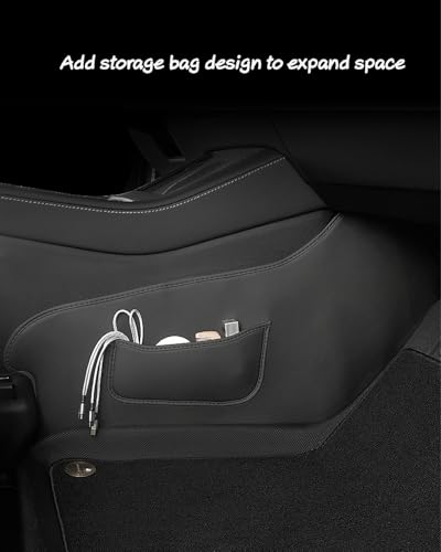 Center Console Side Anti-Kick Mats,Model Y Dust Resistant Protector Cover Leather Fabric Anti Kick Pad Compatible with Tesla Model Y 2021-2024 (for model y 2021-2024)