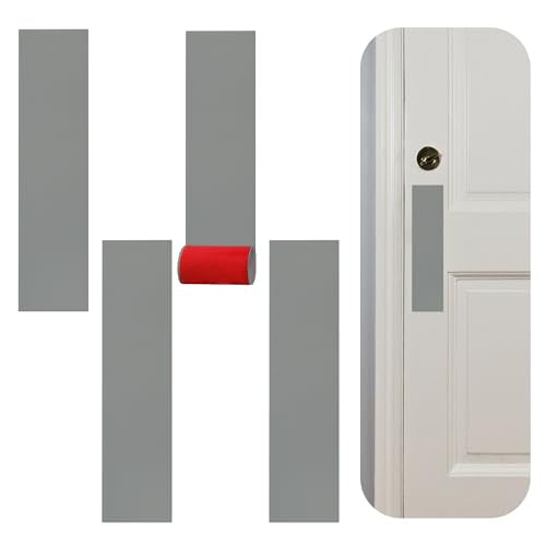 Rubber Bond Push Plates (4 Pack) 4" x 16" - Effortless Peel & Stick - Prevents Dents & Scratches - Self-Adhesive & Universal Fit (Grey) - color: Gray, size: Push Plate - 4 Pack - 4"x16"