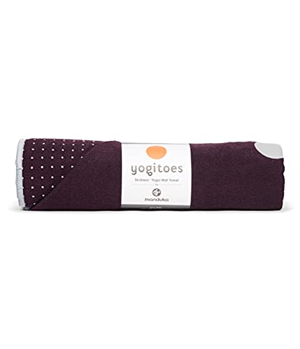 Manduka Yogitoes Hot Yoga Mat Towel - 79" | Moisture Activated Grip | Patented Silicone Nubs | Highly Absorbent, Durable & Easy Care | Made from Recycled Materials | 79 x 24 Inches | Indulge - color: Indulge, size: 79" x 24"