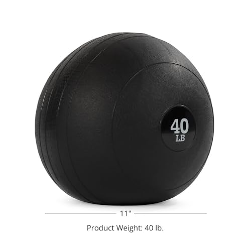 Titan Fitness Rubber Slam Ball, Dead Weight Ball Absorbs Impact, Minimal Bounce, Textured Surface for Strength and Conditioning, Cardio Workouts, Full Body Workout - style: 40 LB
