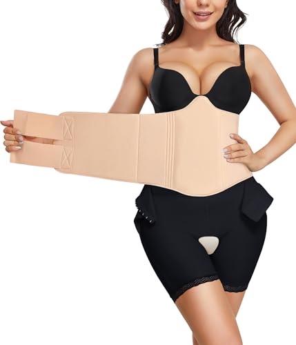 YERKOAD 360 Lipo Foam Ab Board Post Surgery Liposuction Abdominal Compression Boards Belly Wrap Lipo Recovery Waist Cincher - color: Beige
