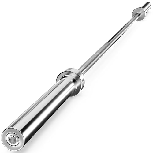 Holleyweb 2 Inch EZ Curl Bar for Biceps, Squats, Bench Press - Olympic Bar for Weightlifting & Powerlifting - color: Sliver, size: 86.6in/500lbs