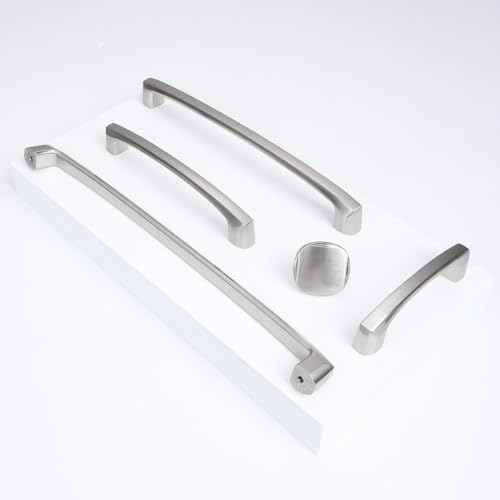COTYKILEY 10 Pack 12.6 Inch(320mm) Brushed Satin Nickel Kitchen Cabinet Handles Silver Cabinet Pulls Cabinet Door Handles Kitchen Cabinet Hardware Cupboard Drawer Pulls Dresser Handles - color: Brushed Satin Nickel, size: 12.6" Hole Center（320MM）