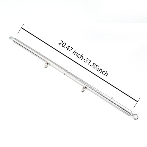 Spreader Bar Heavy Duty Stainless Steel Expandable Silver Bar Home Gym with 4pcs Furry Purple Adjustable Straps,Sports Aid Training Fitness Gear Pilates Aid Kit - style: Silver+Purple Furry Kit