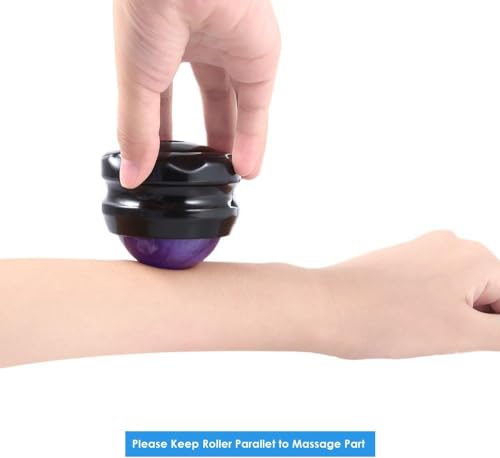 Manual Massage Ball Pain Relief Back Roller Massager Self Massage Therapy & Relax Full Body Tools for Sore Muscle Joint Pain Essential Oils or Lotion Relax (Purple) - color: Purple