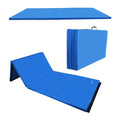 BalanceFrom 6x4 Feet 4-Panel Folding Gymnastics Mat – 2-Inch Thick Pad with Vinyl Surface and Carrying Handles for Tumbling, Yoga, Pilates, Home Workouts, and Martial Arts - color: Blue