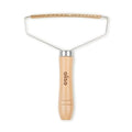 oliso Wool Mat Cleaning Tool - Brass Lint Remover for Quilting & Sewing | Handheld Carpet Brush, Rug Comb, Pet Hair Rake, Stainless Steel Frame, Wooden Handle, Furniture and Couch Use