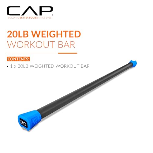 CAP Barbell Weighted Workout Bar | 5-20 lb | Multiple Options - style: 20 LB, Blue