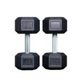 Rep Fitness Rubber Hex Dumbbell(s) - Singles (55LB +) and Pairs (5LB - 50LB) - Low Odor, Fully Knurled Handle - style: 45 LB Pair