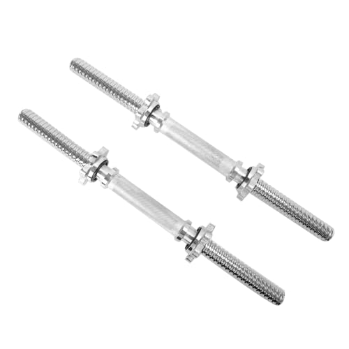 Threaded Dumbbell Rubber/Chrome Handles 1 Inch Pair, Adjustable Dumbbell Bar Handles, Fits Standard Weight Plates with 1” Diameter, for Gym Workouts, Exercise, Weightlifting, Sold in Pair - color: Chrome Handgrips, size: 18 Inch