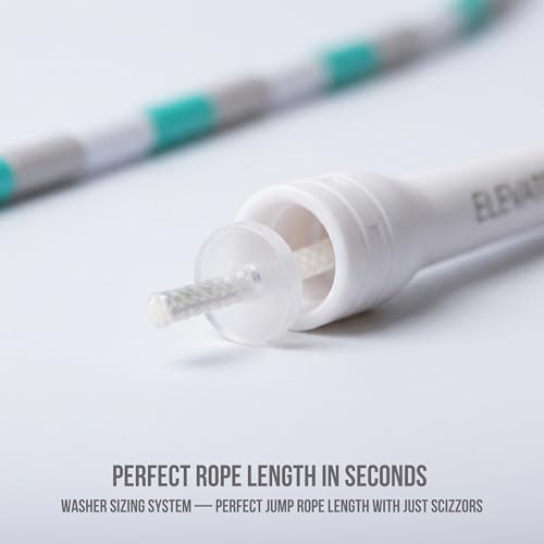 Pro-Grade Beaded Jump Rope for Beginners - color: WHITE/TEAL/GREY