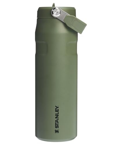 Stanley IceFlow Flip Straw 2.0 Water Bottle 24 OZ | Built-In Straw with Larger Opening | Lightweight & Leak-Resistant | Insulated Stainless Steel | BPA-Free | Dried Pine - color: Dried Pine, size: 24 Ounces