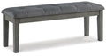 Signature Design by Ashley Hallanden Rustic Tufted Upholstered Dining Room Bench, Gray - color: Grey, style: Bench