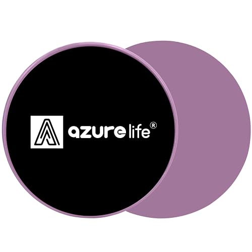 A AZURELIFE Exercise Core Sliders, Dual Sided Exercise Gliding Discs Use on Carpet or Hardwood Floors, Light and Portable, Perfect for Abdominal&Core Workouts - color: Purple
