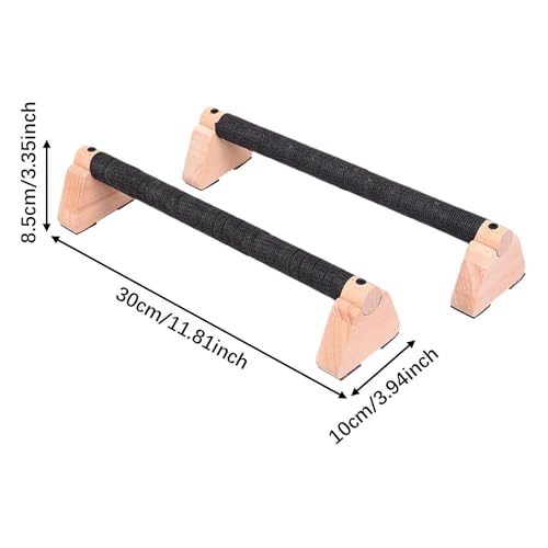 1 Pair Push Up Bar Wooden Parallettes Handstand Stand Grips Heavy Duty Nonslip Ergonomic Support Suitable for Home Gym Workouts - size: 30cm