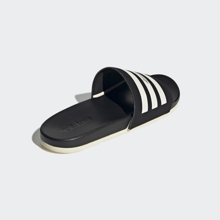 adidas Women's Adilette Comfort Slides - color: Core Black/Wonder White/Gold Metallic, size: 19 Women/18 Men