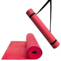 Thick Yoga Mat for Exercise & Pilates – Non Slip Yoga Mats with Strap, Extra Wide Gym Matt for Home, Lightweight & Durable Pilates Mat for Studio Fitness - color: RED