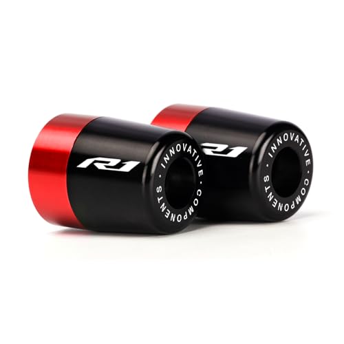 Handle Bar Ends Hand Grips Plug Caps Compatible with Yamaha YZF R1 R1M R1S 1998-2020 2021 2022 2023 2024 2025 | Motorcycle Balance Pad YZF-R1 YZFR1 YZF-R1M YZF-R1S Accessories - color: red