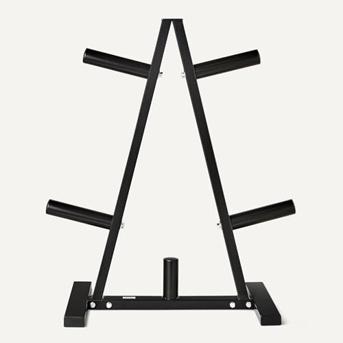 Amazon Basics Weight Plate Tree Rack, Durable Steel, Space-Saving Vertical Design for Home Gym - size: 2" Weight Plate Tree, 300 lbs