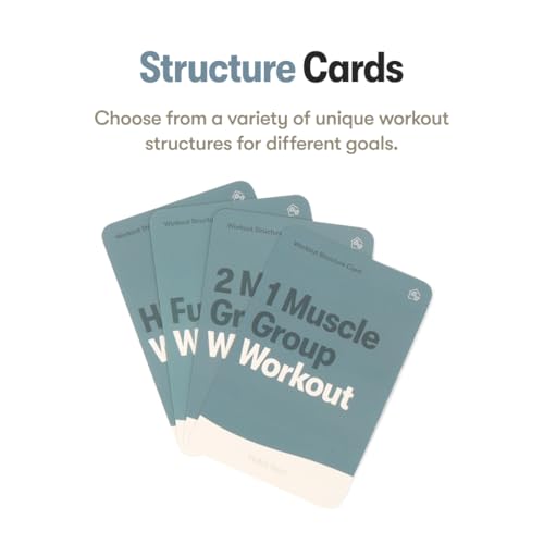 Dumbbell Elevate Exercise Cards: Home Workout Series Card Deck - Comprehensive At-Home Fitness System with 65 Exercises, 8 Bonus Challenges, and 4 Unique Workout Formats. - style: Exercise Cards