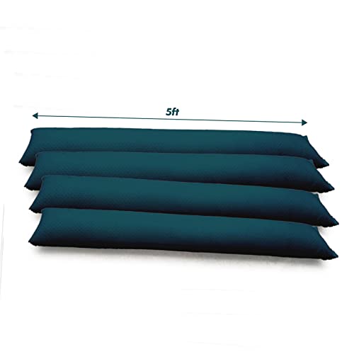 5FT Water Activated Flood Barriers for Home Door, Sandless Sand Bags for Anti Flood Control | Alternative Sandbag for Rain Protection, Absorbent Prevention for Garage & Basement (5ft-4Pack) - size: 5FT(4-PACK)