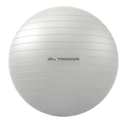 Trideer Yoga Ball for Exercise, Pilates, Core & Balance Training, Stability Ball for Pregnancy & Birthing Prep, Physical Therapy, Daily Stretching, Office Chair for Active Sitting, Quick Pump Included - color: White, size: L(23-26ines/58-65cm)