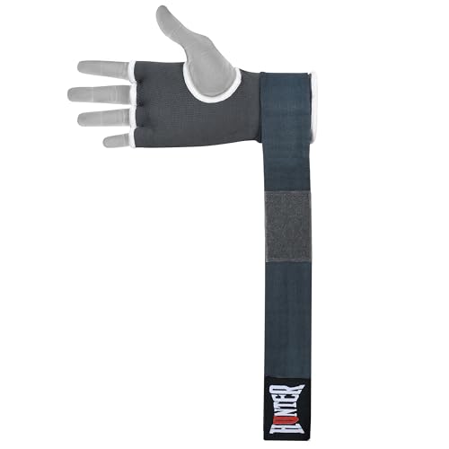 HUNTER Gel Boxing Hand Wraps for Men & Women, Quick Inner Gloves with Wrist Support for MMA, Muay Thai, Kickboxing & Martial Arts Training, Knuckle Protection (Pair) - color: Gray, size: Small-Medium