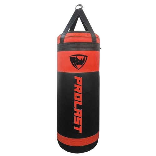 4Ft XL 135Lb Heavy Punching Kicking Bag for Adults, Boxing, MMA, Martial Arts, Muay Thai, Strength Training Equipment, Special Edition Rhino Logo - color: Red / Black, style: Filled