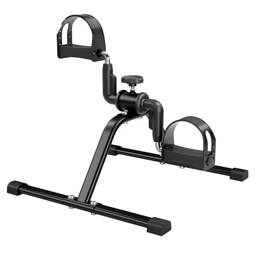 Pedal Exerciser Mini Stationary Cycle with Adjustable Resistance, Under Desk Bike for Home Exercise Equipment, Lightweight and Compact