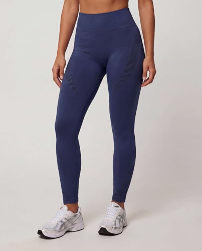 Juicy Couture 2 Piece Women's Workout Set Seamless Bra and Leggings Athletic Pilates Yoga Gym Activewear Matching Outfit - color: Solid Medieval Blue, size: X-Large