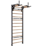 Swedish Ladder Pro, Wood Stall Bar with Push-Through Bar, Adjustable Pull-Up Dip Bar for Adults and Kids, Accessories Bundle, Spring, for Home, School, Physical Therapy and Gymnastics - size: 40"x90“x3"