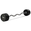 Titan Fitness Rubber Curl Fixed Barbells, Pre-Loaded Weight Bar for Strength Training & Weightlifting - color: EZ Curl Fixed Barbell, size: 100 LB