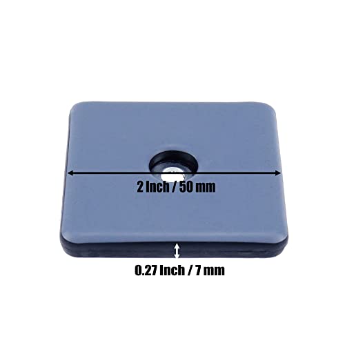 Furniture Gliders Sliders,2x2 Inch(50x50 mm) Teflon Furniture Rubber Sliders Pads with Stainless Washers,To Protect The Floor,Heavy Duty Sliding Block for Furniture,Square - style: Square